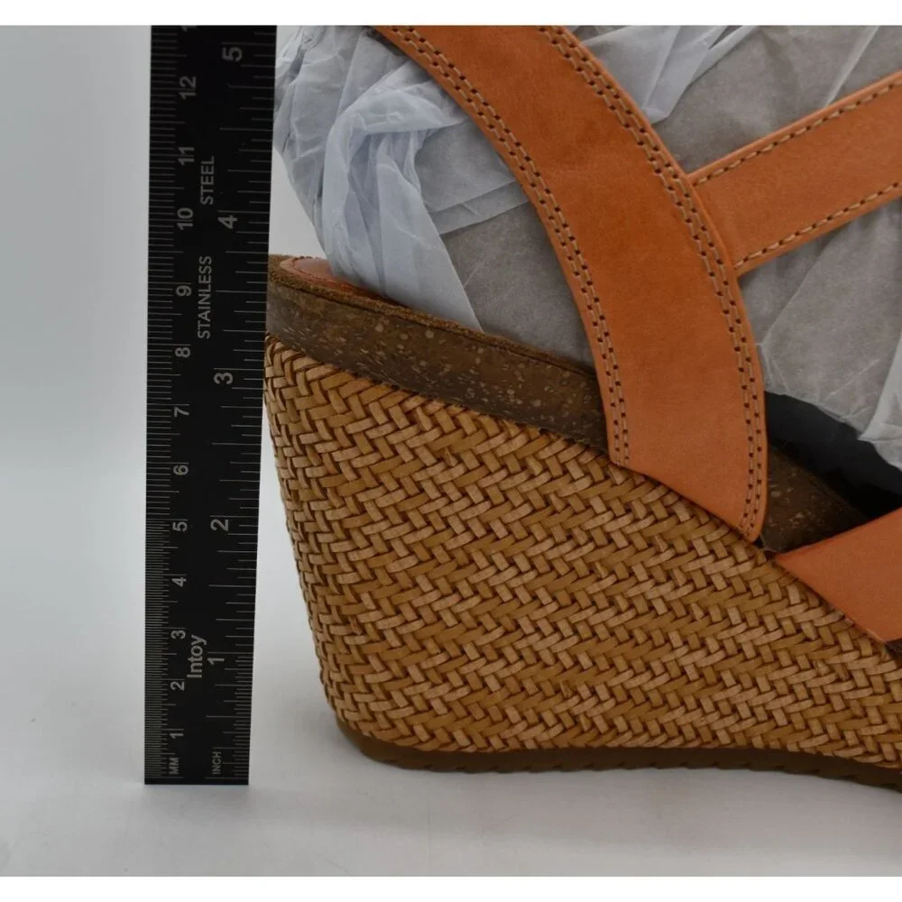 Sofft Womens Size‎ 11 Carlana Sunset Orange Leather Wedge Sandals Shoes